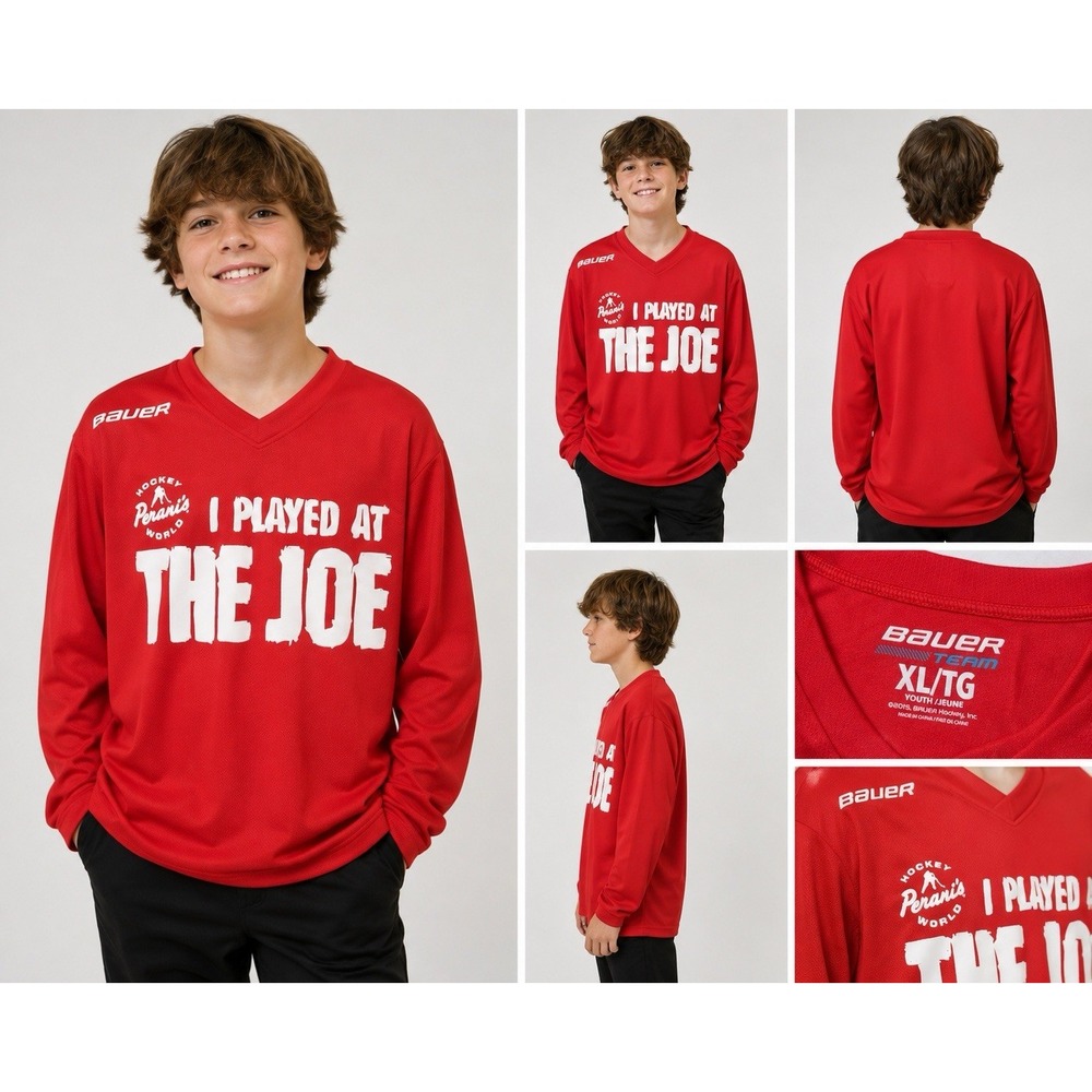 Bauer Youth XL Hockey Jersey I Played At The Joe Perani's Red NWT